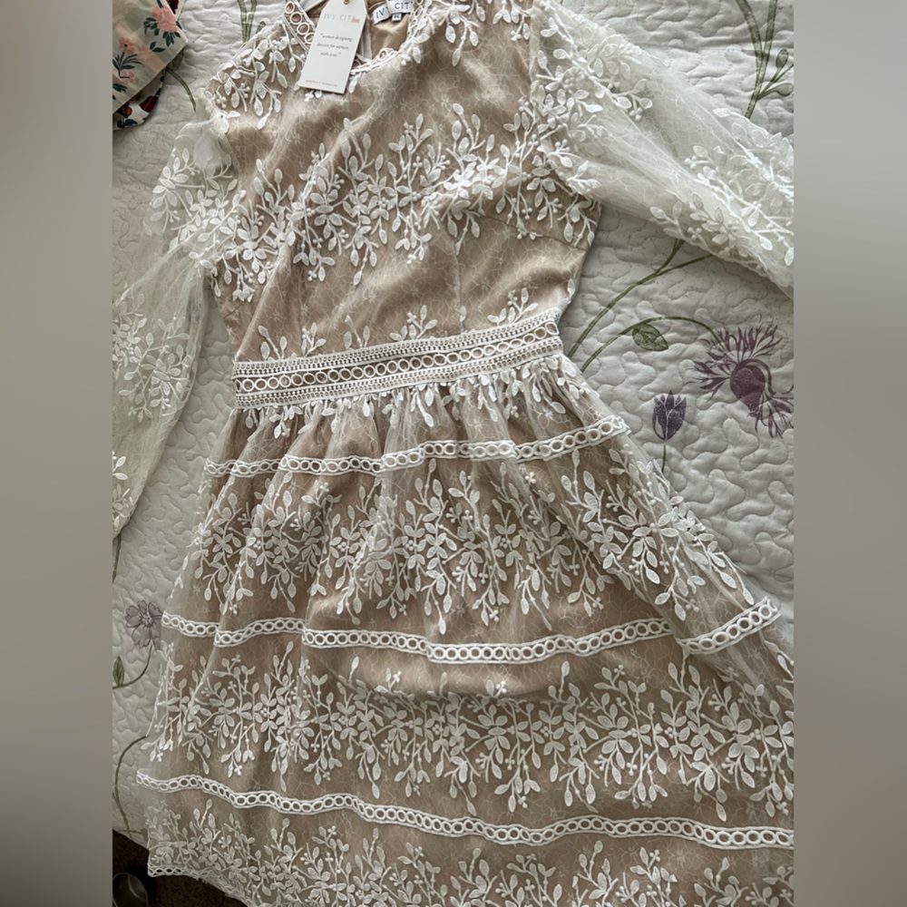 Midi Sicily Dress Champagne lining IvyCityCo